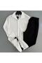 Men's Ottoman Fabric Shirt Pants Bottom Top Set - 2