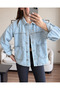 Large Double Pocket Denim Jacket - 6