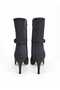 Black Nubuck 8.5cm Thin Heel Pointed Toe Zipper Women's Boots - 7