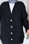 Women's Square Patterned Knit Cardigan - 6