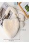 Girls Heart Shaped Fluffy Faux Fur Handbag for Women Soft Small Shoulder Bag Clutch Purse - 5