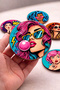 Pop Art Retro Girls Wooden Mdf 6-Piece Coasters |   Wooden Coffee & Tea Coaster - 5