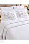 Waffle Textured Embroidered Ruffled 100% Cotton 6 Piece Double Pique Set