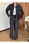 Women's Zippered Jacket and Pants Denim Set - 3
