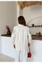 Women's Front Beaded Embroidered Denim Oversize Shirt - 6