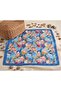 Artistic Blue Impressionist Floral Pattern - Twill Silk Texture - Multi-Purpose Square Bandana Scarf 50X50 - 2