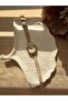 Minimal Leather Cord Women's Wristwatch Cream - 7