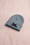 Folded Knitted Beanie with Cat Embroidery Detail - Cute Colorful Winter Beanie - 2
