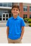 Blue Unisex Children's School Polo T-Shirt 100% Cotton Short Sleeve Breathable Fabric - 2