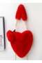 Luxury Faux Fur Heart-Shaped Women Small Handbags Fluffy Plush Ladies Chain Shoulder Bag Fashion Female Furry Daily Clutch Purse