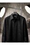 Men's Slim Fit Lettered Long Sleeve 100% Cotton Satin Shirt - 4