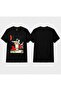 Unisex Black to Mars Astronaut and Retro Car Printed Cotton T-Shirt
