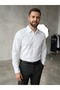 Men's Slim Fit Lettered Long Sleeve 100% Cotton Satin Shirt