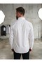 Men's Slim Fit Lettered Long Sleeve 100% Cotton Satin Shirt - 3