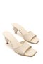 Women's Beige Heart Heeled Slippers - 9