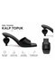 Women's Black Heart Heeled Slippers - 9