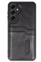 Samsung Galaxy A25 5g Compatible Case Sara Leather Case with Business Card Holder - Black