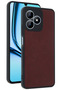 Realme Note 50 4g Compatible Case Aras Leather Cover - Claret Red