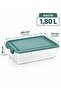 Set of 4 Storage Containers 1.80 L with Locking Lids Kitchen Refrigerator Organizer Food Storage Box - 4