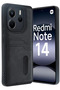 حافظة جلدية متوافقة مع Redmi Note 14 4G مع حامل بطاقة سارا - أسود