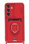 Samsung Galaxy S25 Plus Compatible Case Zuma Silicone with Business Card Holder and Ring - Red