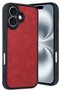 Apple iPhone 16 Compatible Case Aras Leather Cover - Red