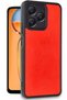 Realme Note 50 4g Compatible Case Aras Leather Cover - Red