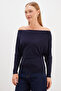 Bat Sleeve Boat Neck Gathered Modal Blouse - 7