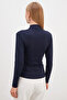 Pleated Front Stand Collar Shirt with Draped Sides - 8