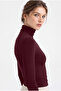 Women's Burgundy Turtleneck Long Sleeve Premium Soft Modal Cotton Blouse - 2