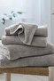 Waffle Edge Spa Bamboo Blended Face Towel - Dark Gray, 30 X 30 cm