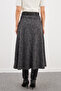 Gray Belted Maxi Skirt - 8