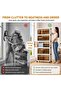 5-Tier Stackable Storage Bins with Lids and Wheels, Collapsible Storage Box with Magnetic Double Doo - 6