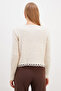 Knitwear Cardigan with Lace Collar and Hem - 8