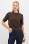 Floral Embroidered Crew Neck Short Sleeve Knit Sweater
