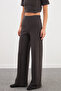 Elastic Waist Knitwear Palazzo Trousers - 5