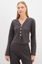 Buttoned V-Neck Thessaloniki Knitted Cardigan - 3