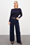 Bat Sleeve Boat Neck Gathered Modal Blouse - 2
