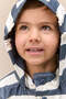 Striped Hooded Boy's Raincoat - White - Navy Blue, 2 - 3 Years - 2