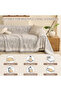 Couch Covers for 2 Cushion, Loveseat Slipcovers Washable, Pet L Shape Sectional Protector Washable, Boho Couch Cover Blanket, Wavy Stripe Chenille, Grey, 180*230cm/70*90in - 3