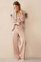 Pure Silk Polka Dot Off-Shoulder Women's Pajama Set - Pink, XL - 3