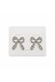 Gold bow ribbon design women's earrings - 2
