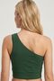 Women's Dark Green One-Shoulder Crop Top - 3