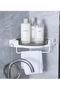 Bathroom Organizer Shelf with Movable Base, Wall Adhesive - 2