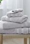 Classic Double Border 100% Cotton Face Towel - Grey, 30 X 30 cm