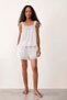 Organic Cotton Voile Embroidered Women's Pajama Set with Shorts - White, XL
