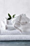 Color Striped Border 100% Cotton Bath Towel - White, 70 X 125 cm