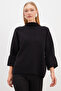 Stoned Sleeves, High Collar, Bat Sleeve, Loose Knitwear Sweater - 5