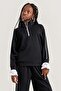 Girl's Black Tracksuit Set with Zippered Collar, Spanish Sleeves and Ruffles, Loose Fit - 6