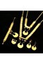 Luxury Gold-Plated Jewelry Set, Crescent Moon Design, 4-Piece Set with Necklaces, Earrings, Ring and Bracelet - Someta Collection - 5